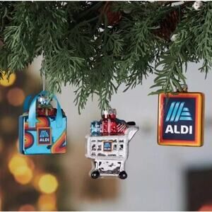 Aldi Christmas Ornaments Set Of 3 New In Box Add a Gift Message NWT 2024